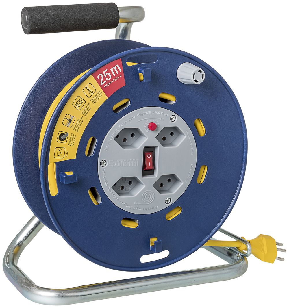 Kabelrolle STERO LOOP Gr.0 4×T13 25m TD3×1 mm² blau/grau