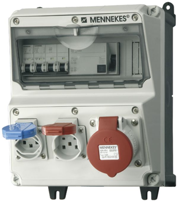 Stromverteiler Amaxx 40A 1×FI 2×LS 1×T23 1×T25 1×CEE16/5L grau