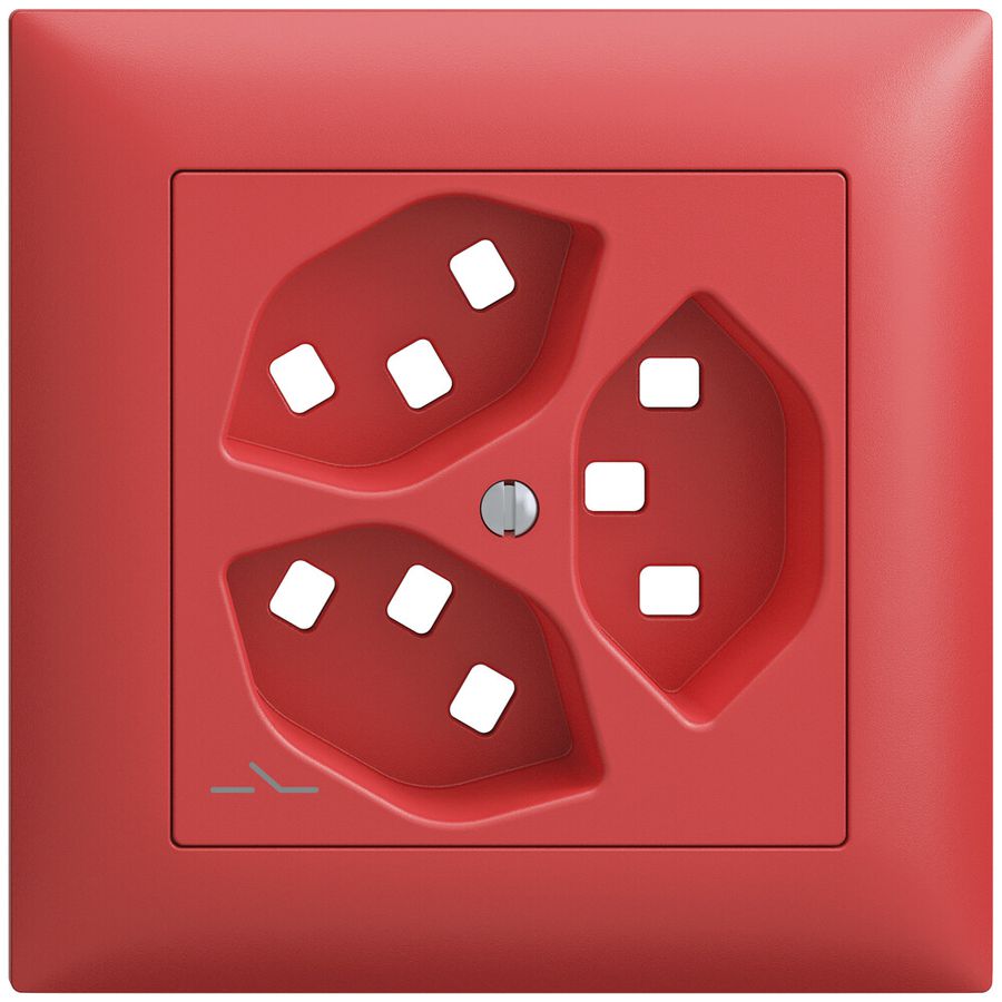 Kit montaggio INC Feller EDIZIOdue, per presa 3×T23 1×separato, berry