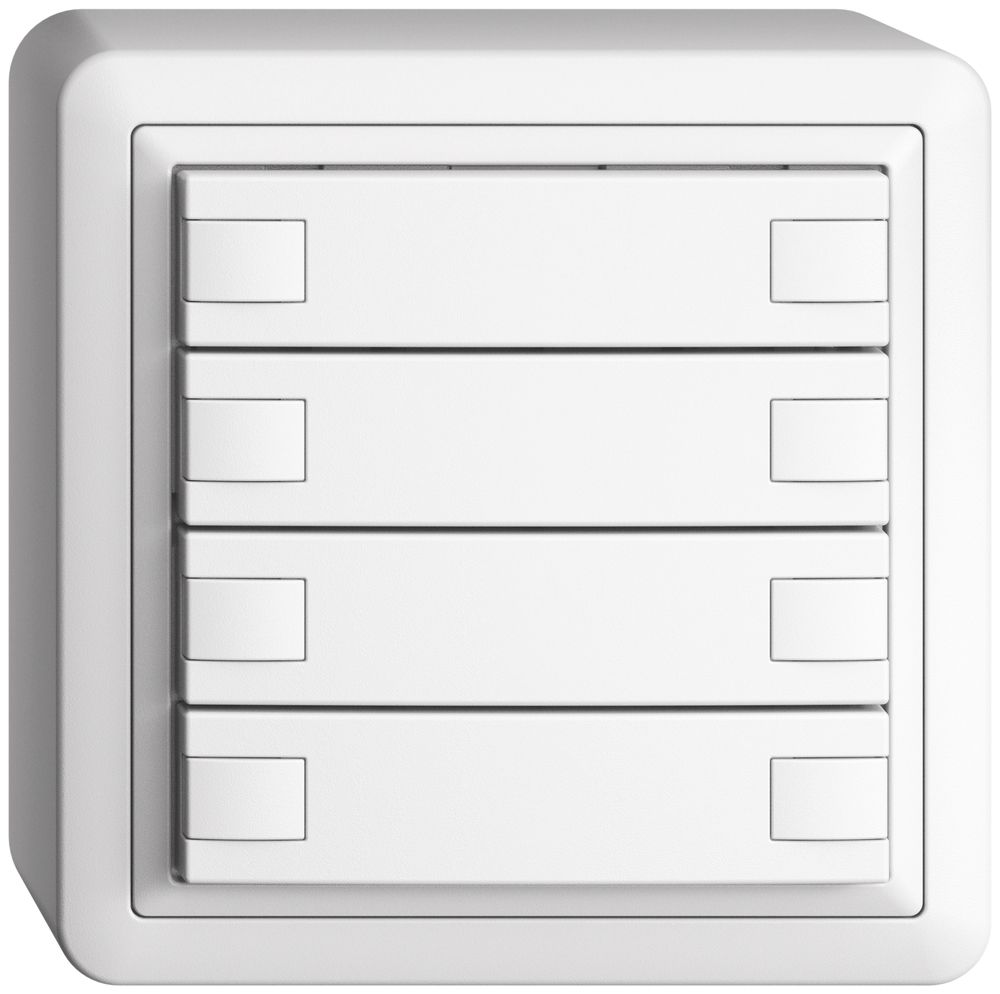 Poussoir AP KNX 4× EDIZIOdue blanc RGB sans LED