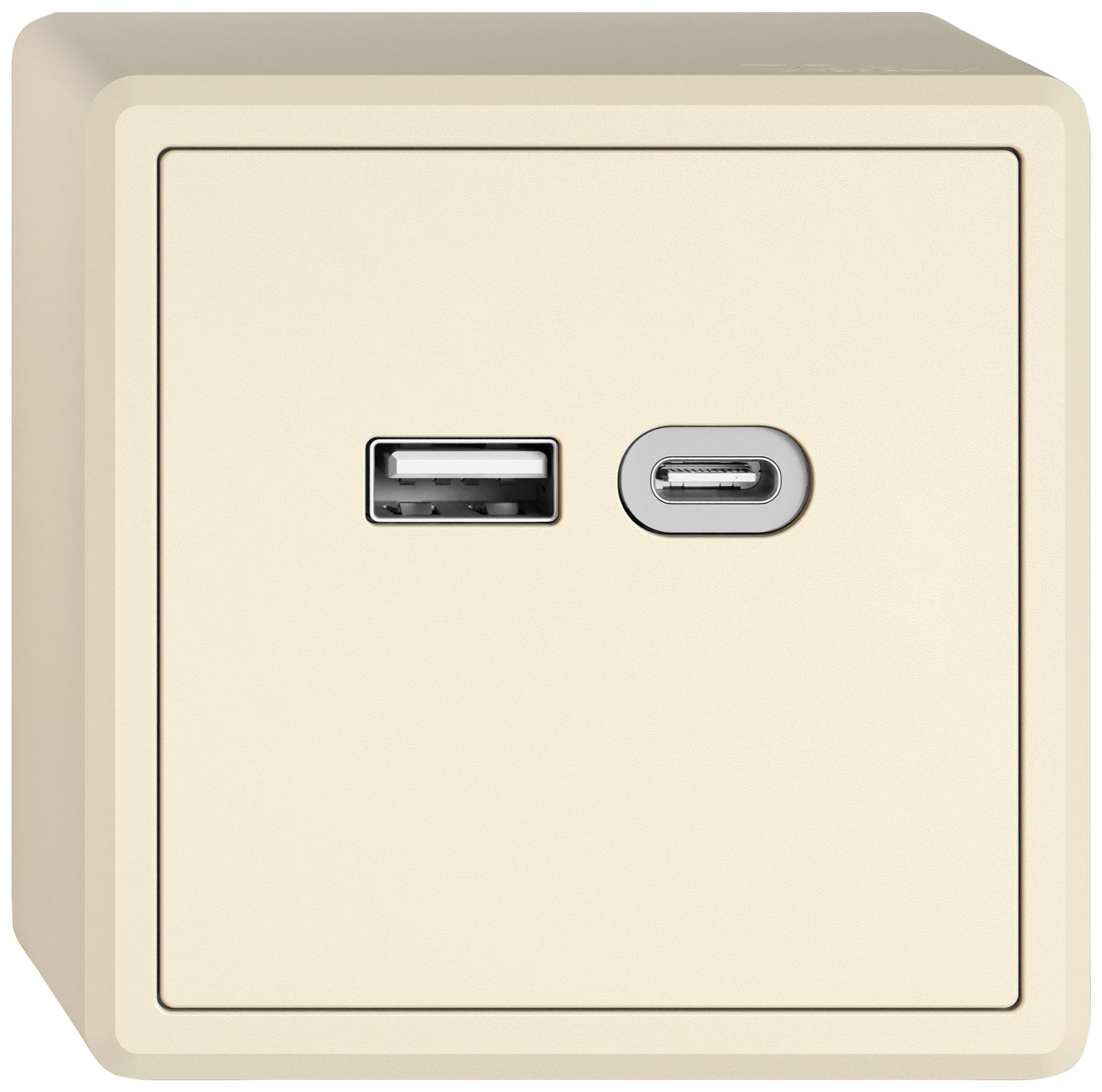 AP-USB-Ladesteckdose EDIZIO.liv SNAPFIX® 230VAC 18W 1×USB Typ A 1×USB Typ C cr