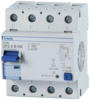 Interruttore differenziale Doepke 80A 30mA tipo B NK, Heavy Duty, N destra