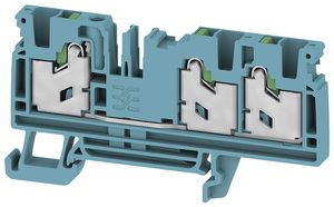 Durchgangs-Reihenklemme WM S3C 4 BL 4mm² 32A 1000V SNAP IN 3×1 TH35 blau