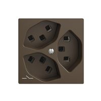 Steckdose 3×T23 Feller EDIZIOdue F, 1×getrennt, Steckklemmen, coffee
