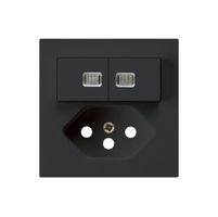 Frontset kallysto 60×60 schwarz mit 2 Linsen für Kleinkombi S1/T13