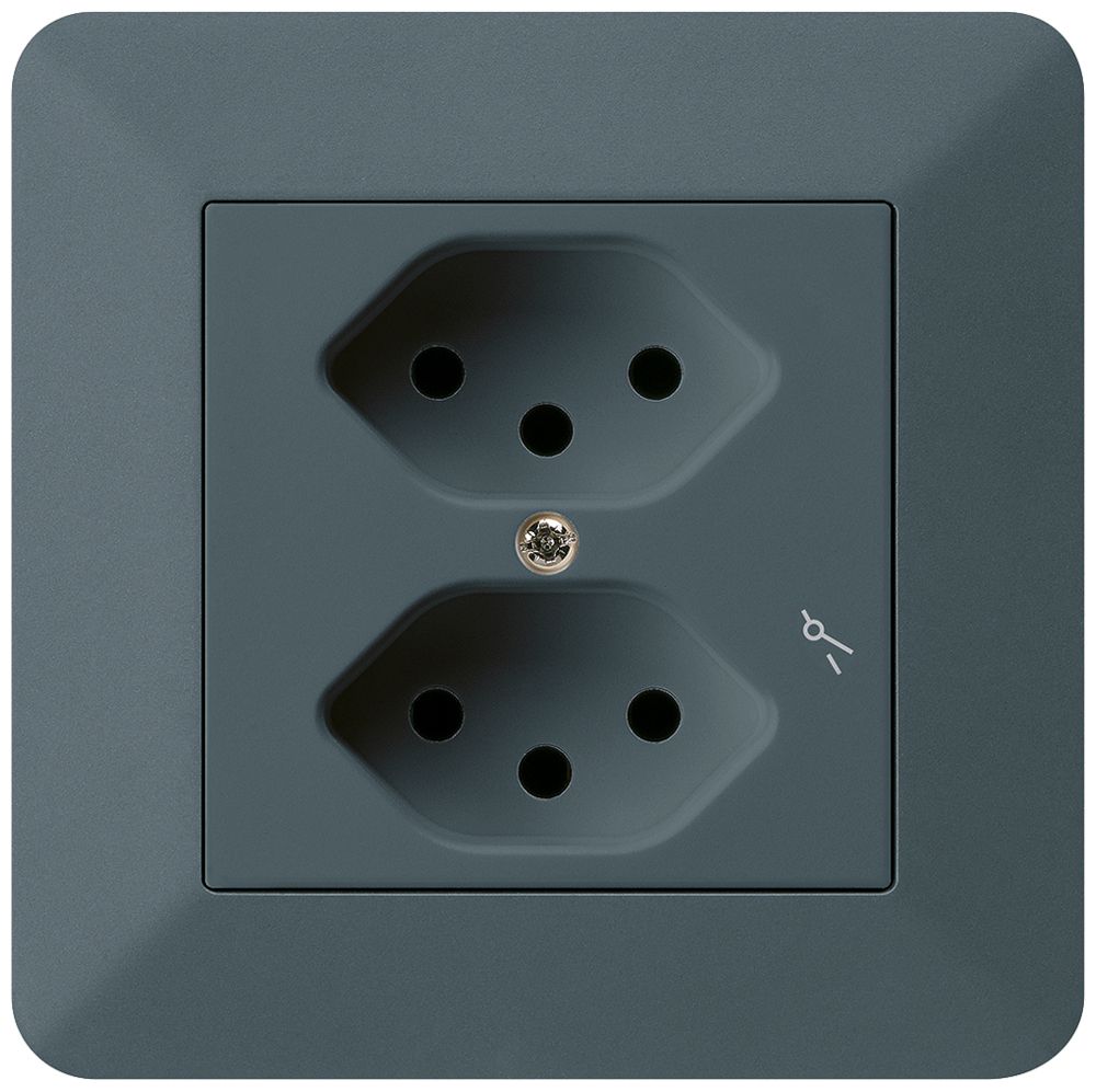 UP-Steckdose kallysto.trend 2×T13/1 anthrazit mit Kinderschutz