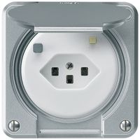 FI-Steckdose robusto A T23 30mA aluminium