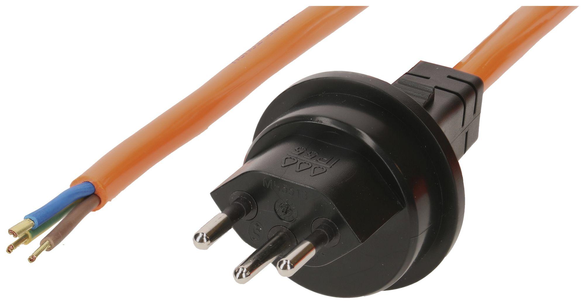 Anschlusskabel MH 3×1.5mm² 3m PUR Stecker T13 angespritzt orange