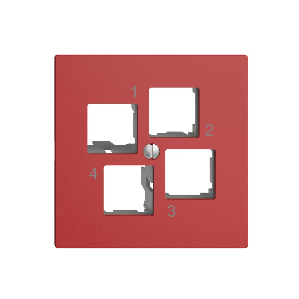 Kit de montage EDIZIOdue EASYNET S-One, pour 4×RJ45, sortie droite, berry