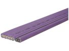 Câble plat Woertz Combi 5×2.5+2×1.5mm² sans halogène lilas avec bande noire Cca