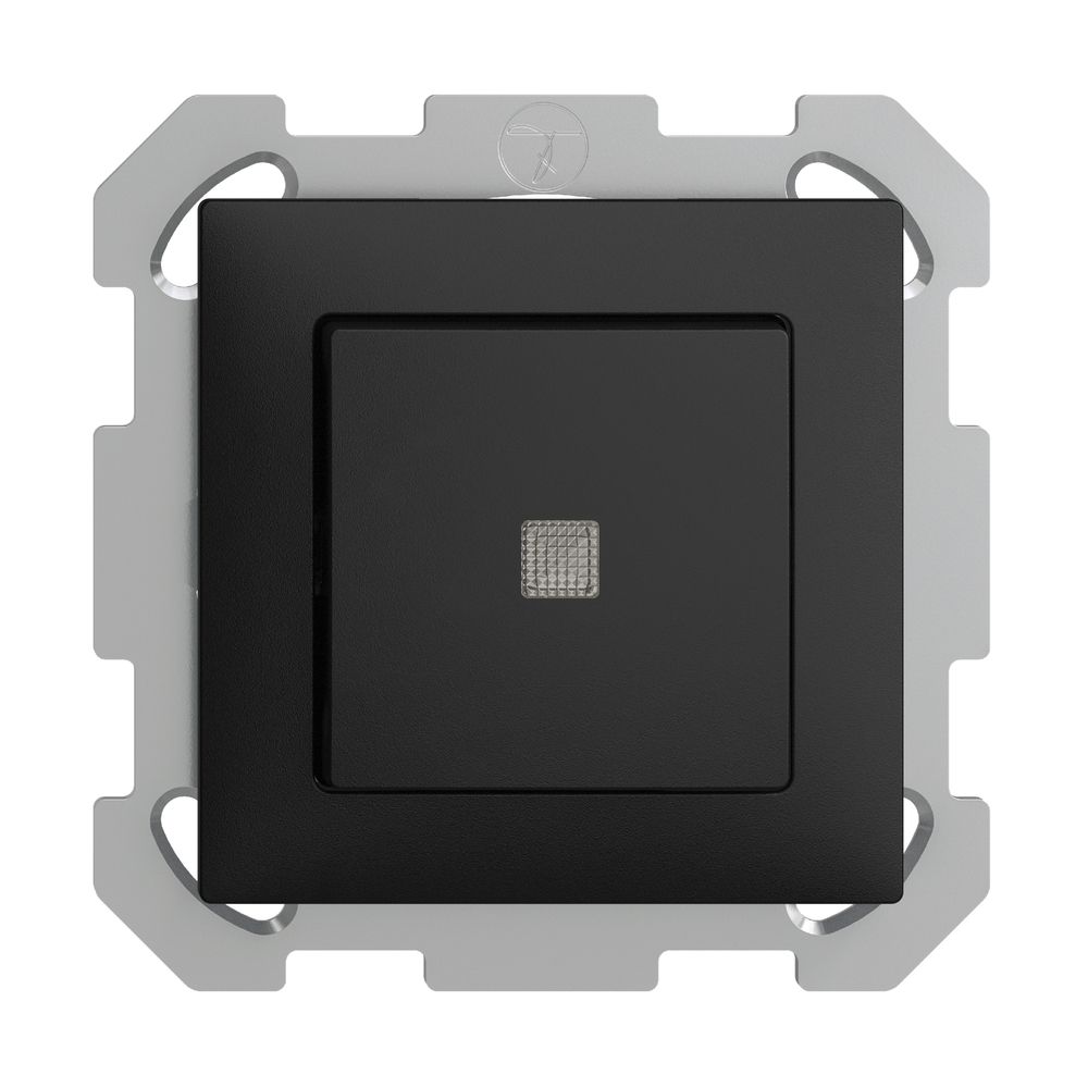 UP-Leuchttaster EDIZIOdue A-R/1P schwarz, mit Linse, LED gelb