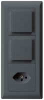 UP-Kombination kallysto.line Gr.I-I-I vertikal 2×Schalter S3+Typ 13 anthrazit