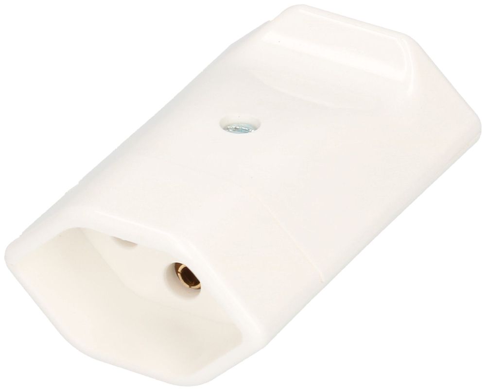 Prise mobile MAX HAURI T13, L+N+PE 10A 250V Ø8.5mm blanc