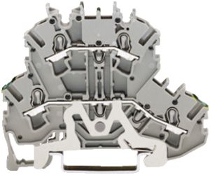 Borne 2 étages WAGO TopJob-S 2.5mm² PE/L gris série 2002