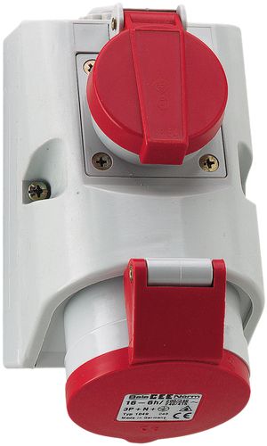 Prise CEE Combi AP Bals 5P 16A 400V 6h rouge IP44 nick.T25