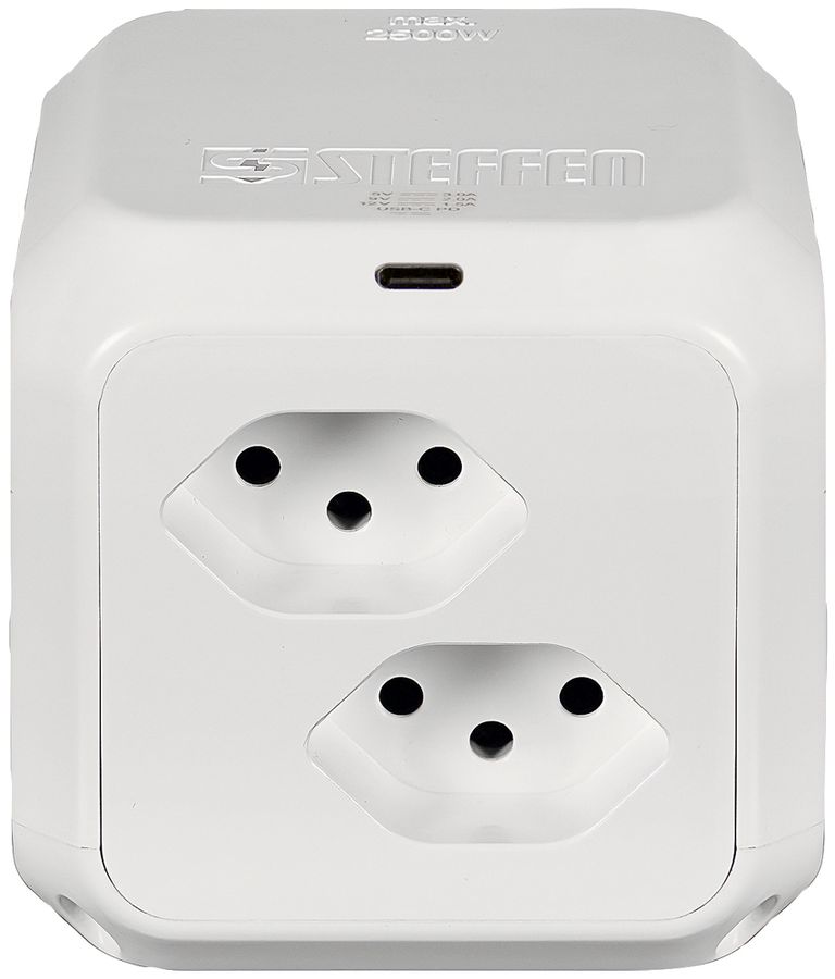 Prise multiple Steffen CUBE 8×T13 1×USB-C 1.5m blanc