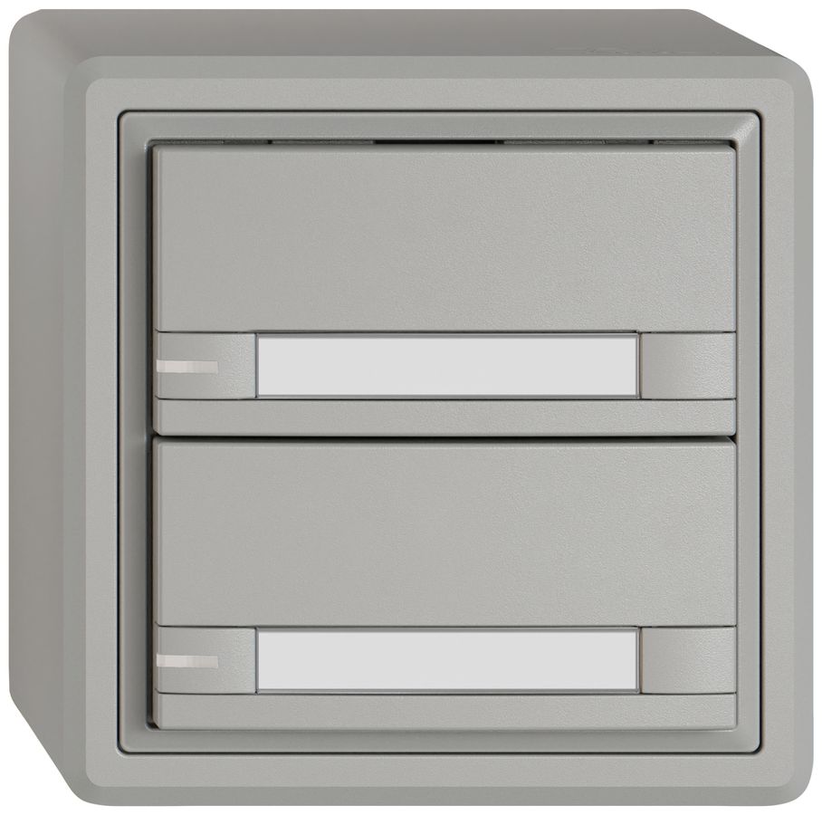 Pulsante KNX RGB AP EDIZIO.liv SNAPFIX® sensore temp.RGB-LED targ.2× com.2T grc