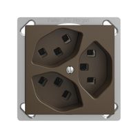 Presa INS 3×T23 16A coffee EDIZIOdue, con morsetti innest.