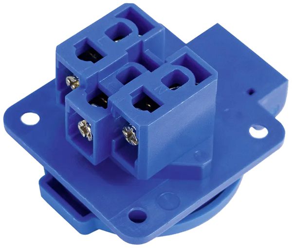Presa INS A. Steffen 1×T23 16A 250V 50×62×45mm con coperchio blu