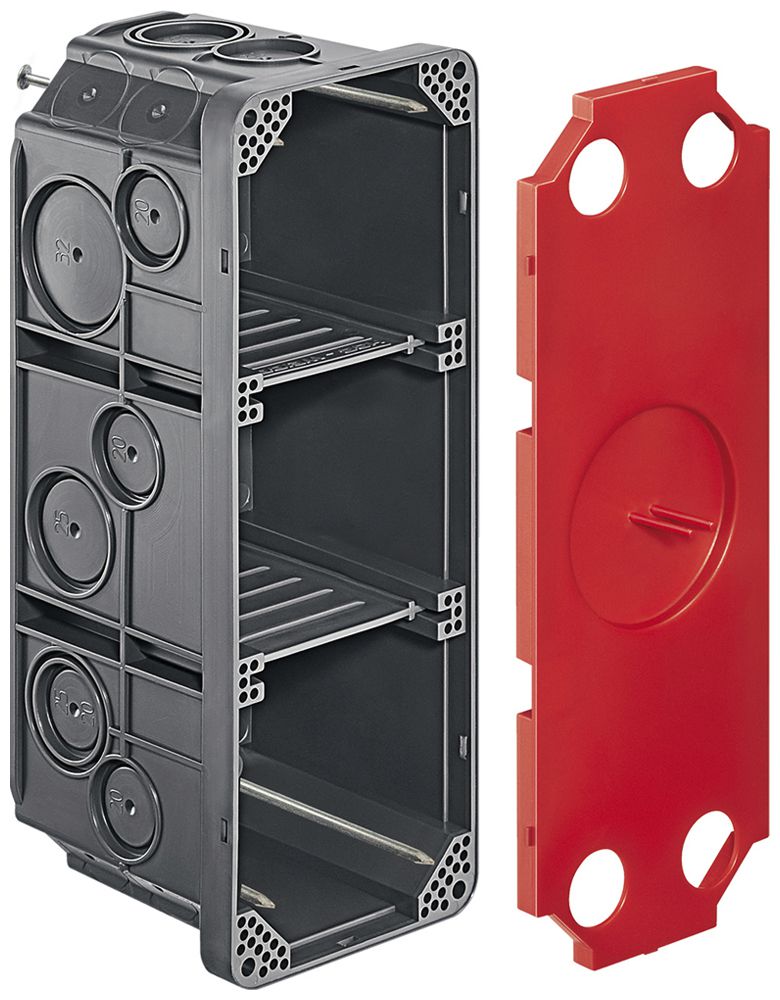 Einlasskasten HSB Vario 190×70×70mm 3×1 mit Nägel grau