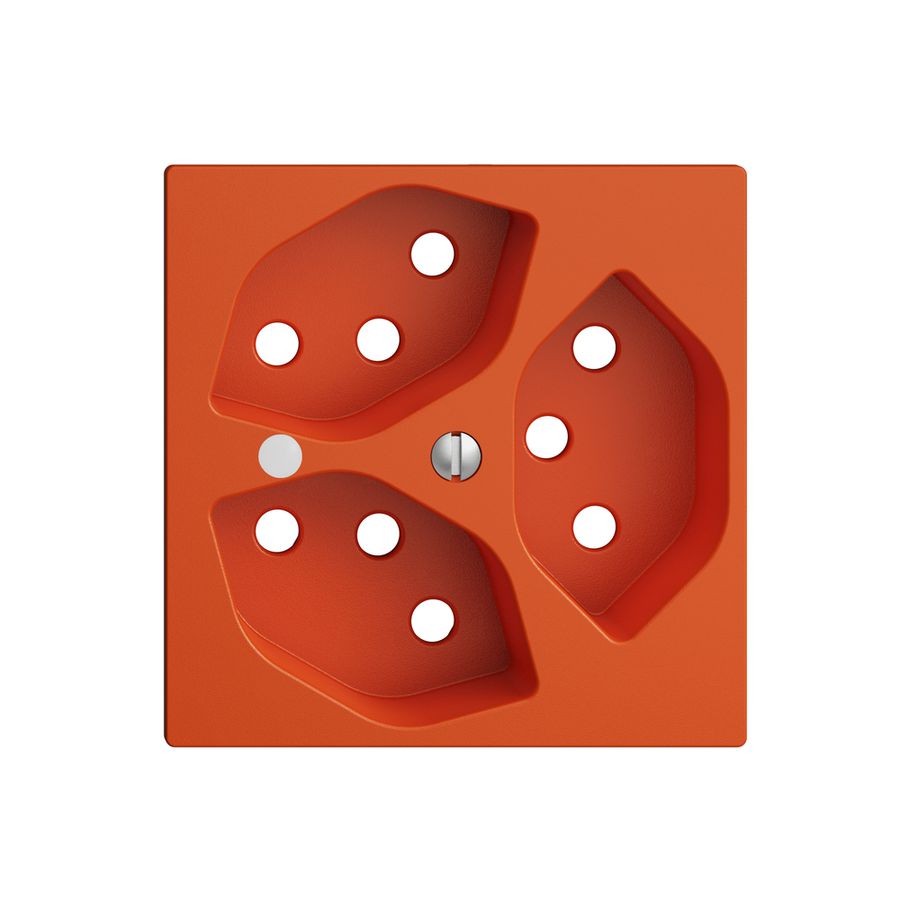 Frontset EDIZIOdue orange 60×60mm 3×T13 mit Linse