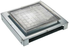 Zugdose Al H=82…110mm mit Teppichkante zu U-Kanal 50×300mm