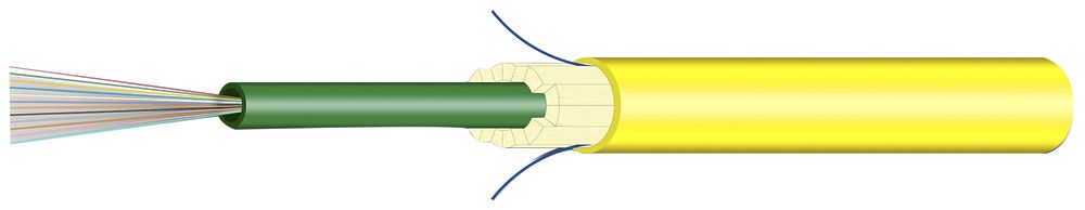 Kabel FO Universal H-LINE Dca 12×E9/125 Ø7.5mm 3000N gelb