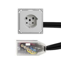 EB-Steckdose EDIZIOdue T25 hellgrau für Flachkabel Technofil