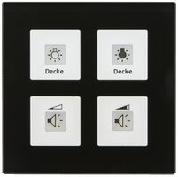 UP-Taster KNX RF+ MDT RF-GTT4S.01 4T/4B LED Temp Aktor 2-Kan Glas schwarz