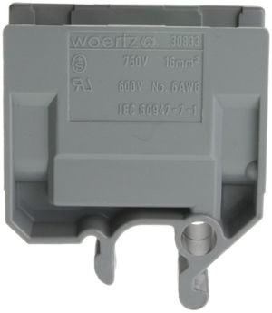Borne de dérivation Woertz 6…16mm² 76A 750V raccordement à vis 2×1 barre G gris