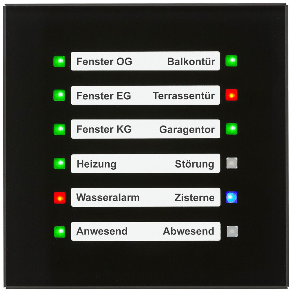 UP-Anzeigegerät KNX MDT SCN-GLED1S.01S Bezeichnungsfeld Glas