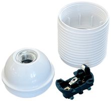 Fassung Elektrogros E27 M10×1 mit Aussengewinde ≤210°C Ø40×55mm weiss