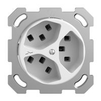 UP-Steckdose 3×T23 Feller STANDARDdue QM, 1×getrennt, Steckklemmen, weiss