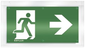 Plaque avec pictogramme ESYLUX SLC, flèche vers la droite