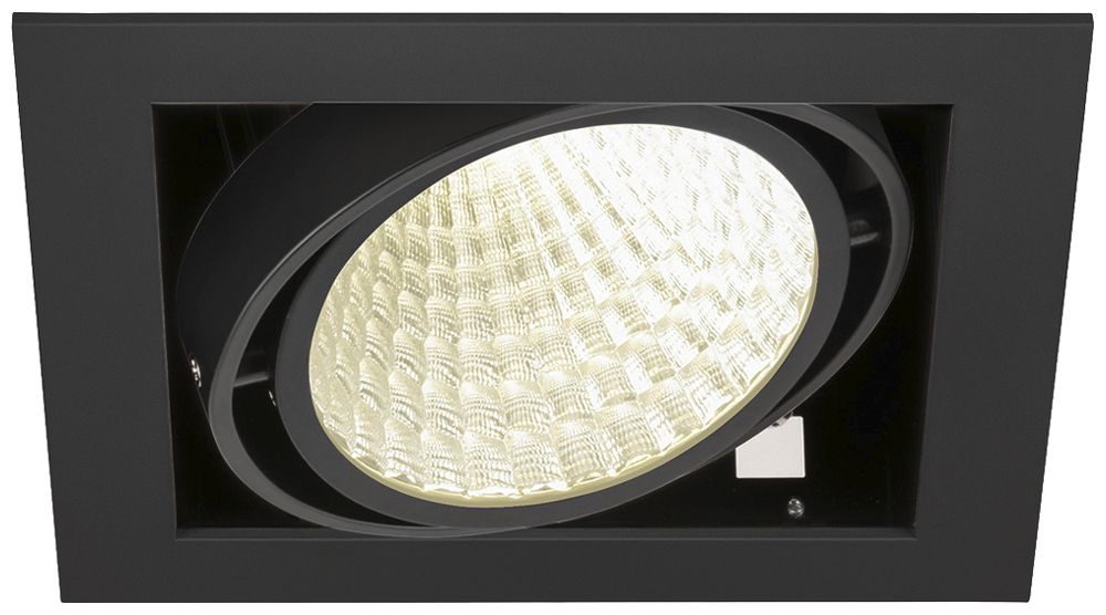 Downlight LED SLV KADUX 27W 3350lm 940 30° DALI 195×195mm nero