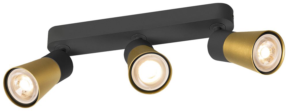Spot SLV PURI 2.0 Cone CW GU10 3×6W REG 258×42×138mm nero/oro
