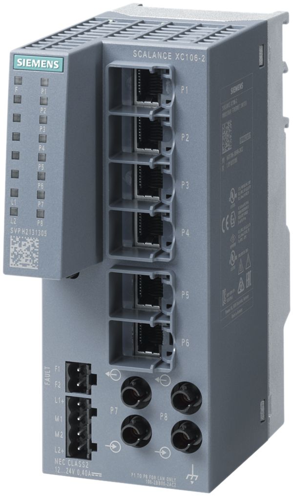 Switch IE Siemens SCALANCE XC106-2 6×RJ45 + 2×ST 10/100/1000Mbit/s unmanaged