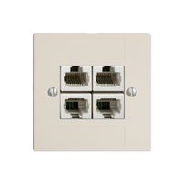 Inserto per presa di raccordo INC 4×RJ45/u 4P sep.EDIZIOdue crema ITplus
