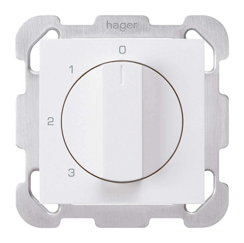 UP-Drehschalter kallysto 5/1L weiss mit Befestigungsplatte