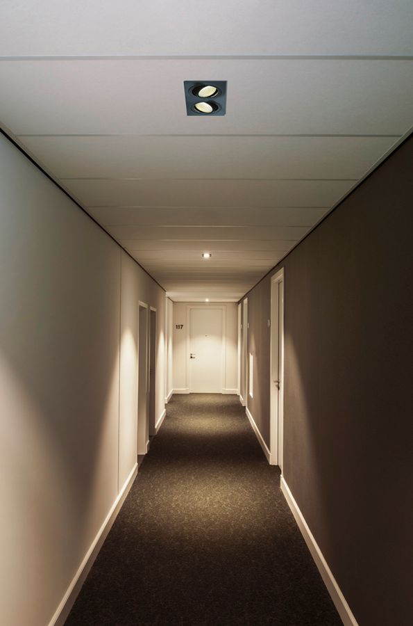 EB-LED-Downlight SLV NEW TRIA, 2×6W 1200lm 2700K 38° eckig IP20 mattschwarz