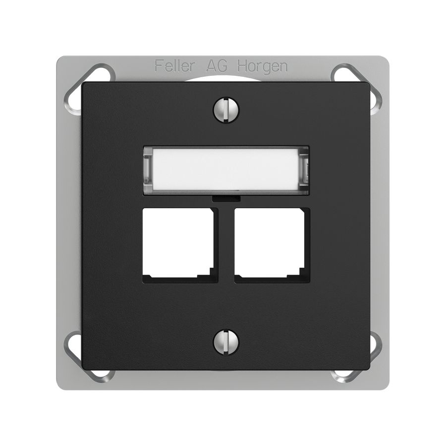 Kit di montaggio INS S-One EDIZIOdue FM.TE per 2×RJ45 diritto, nero