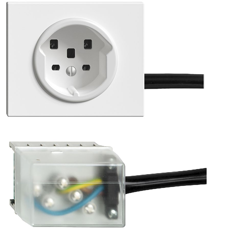 EB-Steckdose T25 16A weiss für Flachkabel Powerbus