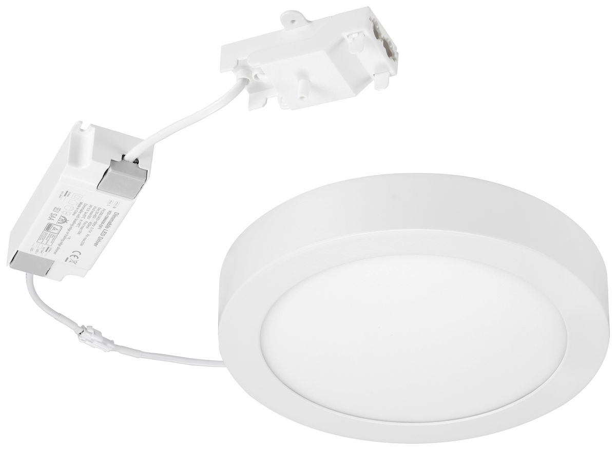 Downlight LED AP Sylvania Flat 226 17W 1750lm 4000K IP20 120° VAR Ø226mm blanc
