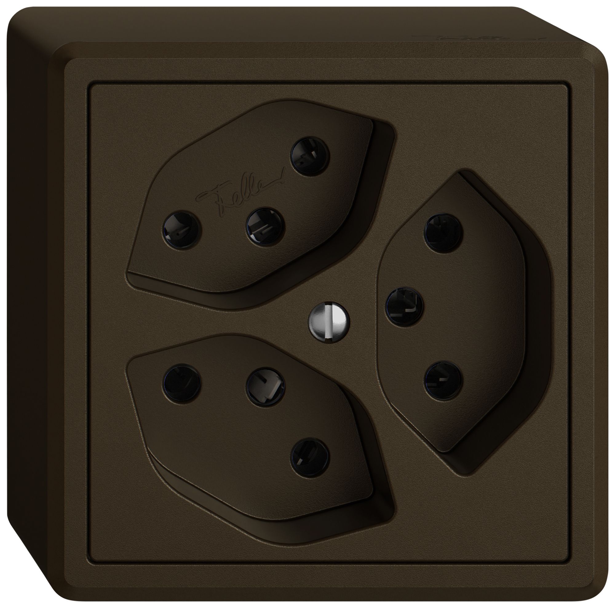 AP-Steckdose EDIZIO.liv SNAPFIX® 3×T13 br