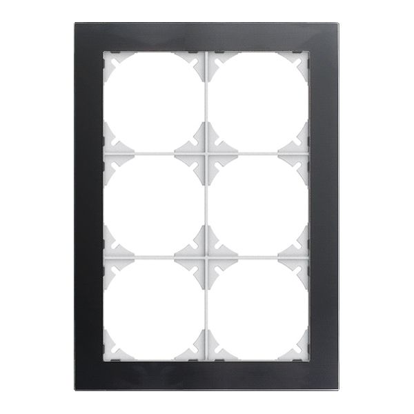 Abdeckrahmen EDIZIOdue prestige 3×2 glas schwarz