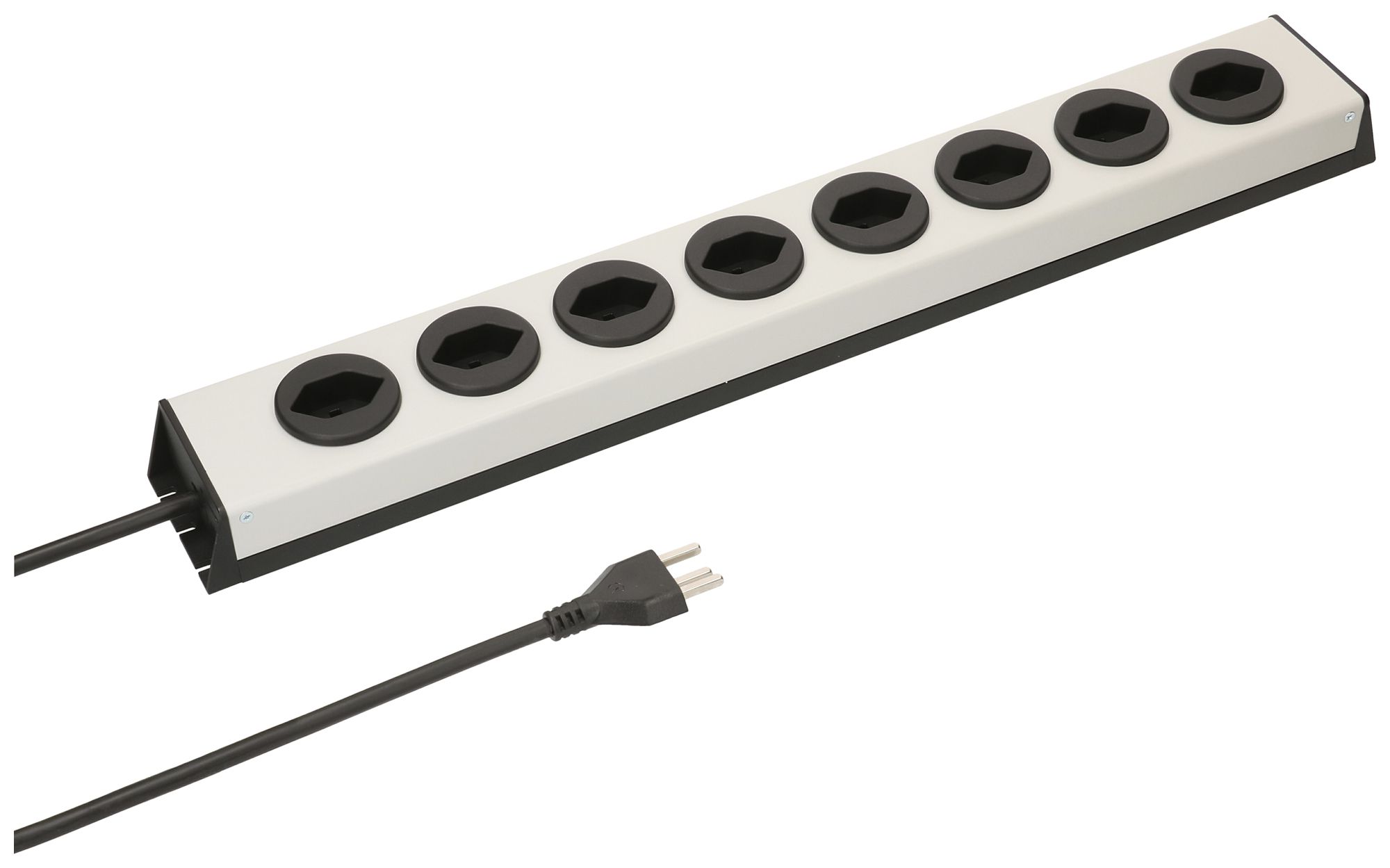 Steckdosenleiste MAX HAURI Power Line 10A 8×T13 grau