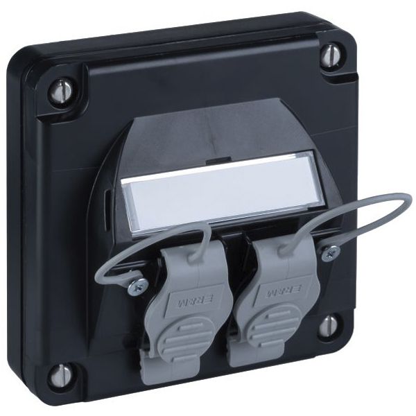 UP-Anschlussdose R&M SplashLine, für 2×Kat.6A, IP67, schwarz