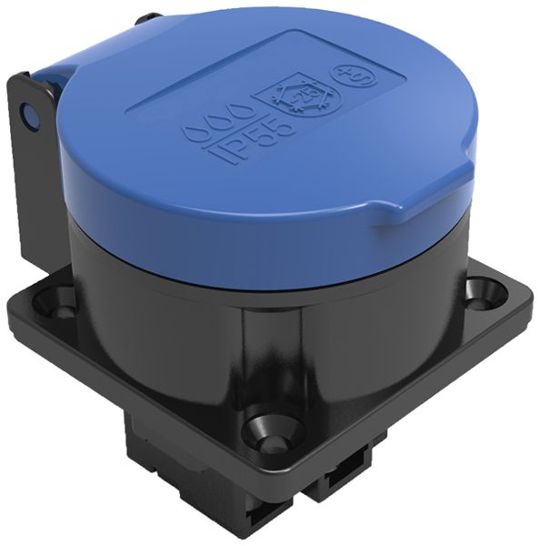 EB-Steckdose ELBRO T13 IP55 10 A 230 VAC IK08 schwarz/blau S+ inkl. Dichtung