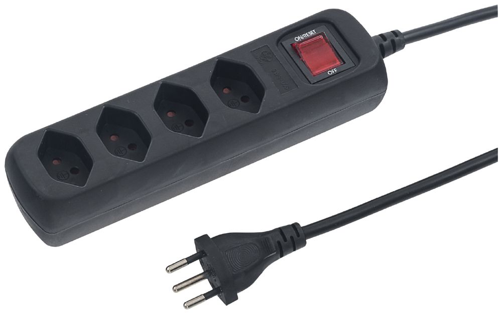 Prise multiple STEBA POWER EASY 4×T13 avec sécu.enf.+int.1.5m noir
