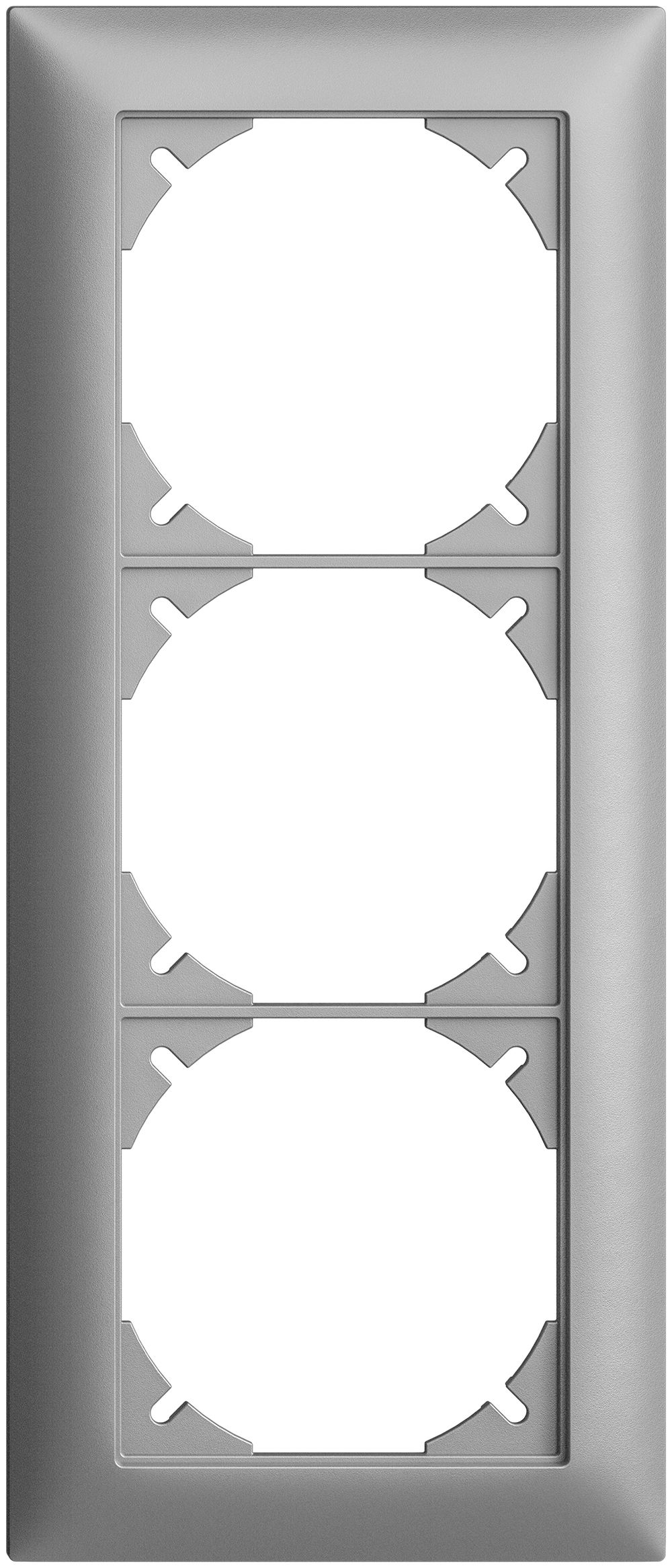 Cadre de recouvrement EDIZIOdue 1×3 silver
